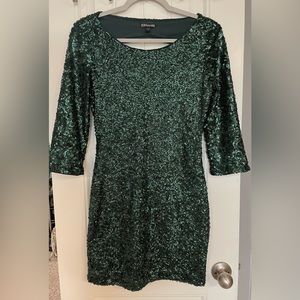 Express Sequin Green Dress